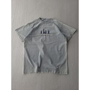 Vintage 90s‎ Minnesota Faded Grey Embroidered T-shirt Crewneck Cotton L USA Made